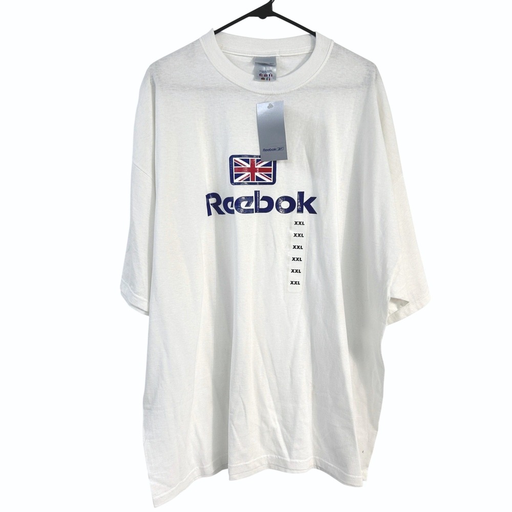 Reebok Vintage Y2K NWT Union Jack Graphic T Shirt XXL 2000s Streetwear Deadstock